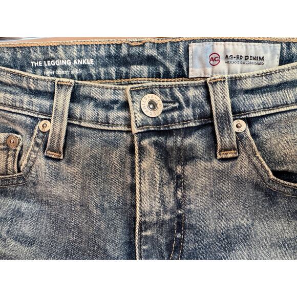 AG Adriano Goldschmied The Legging Ankle Jeans – Light Wash Raw Hem - SIZE 26 - Picture 7 of 12
